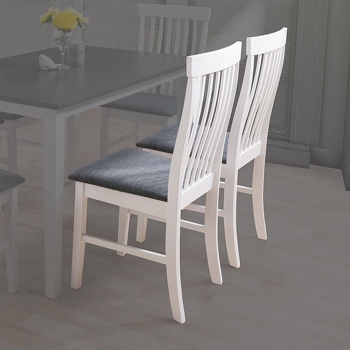 CorLiving - Michigan Two Toned White and Gray Dining Chair, Set of 2 - White/Gray_0
