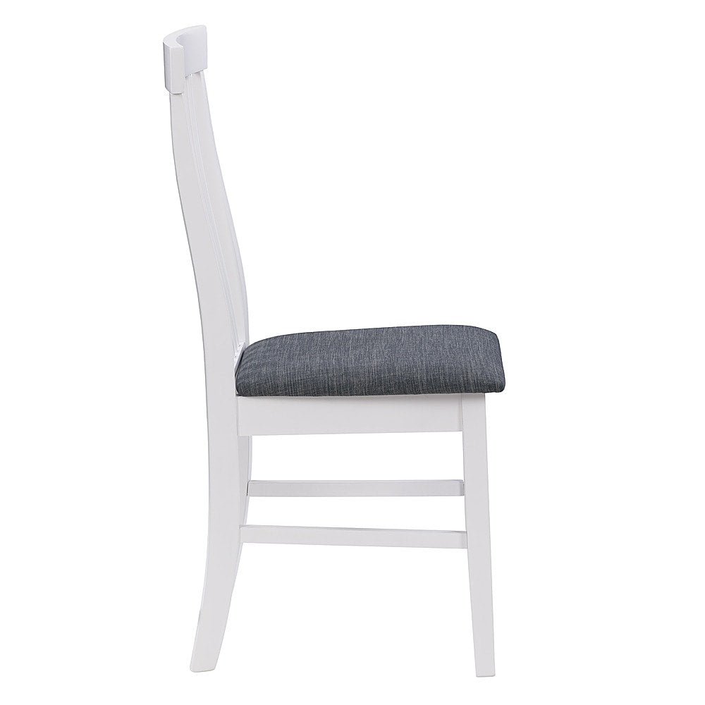CorLiving - Michigan Two Toned White and Gray Dining Chair, Set of 2 - White/Gray_3