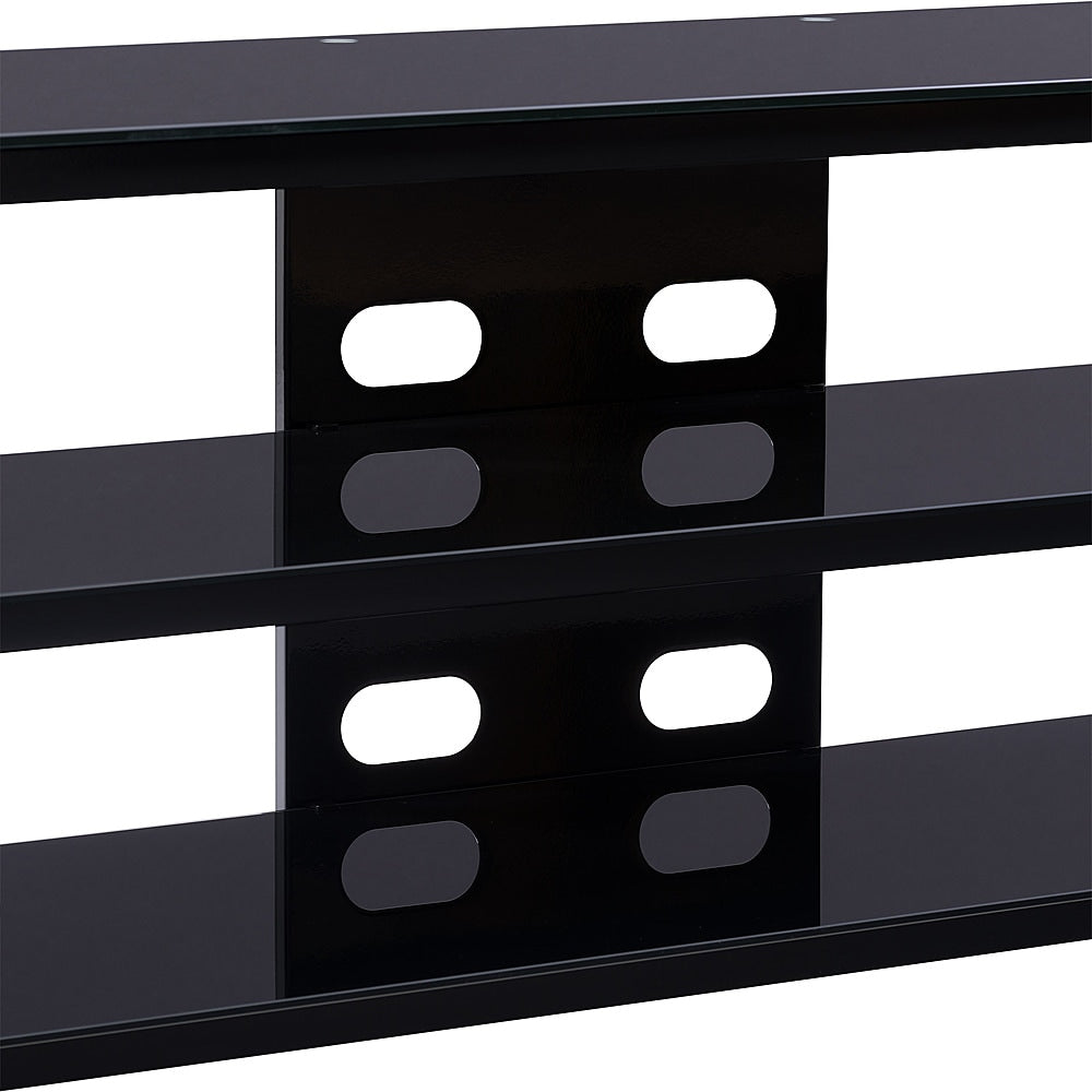 CorLiving - Black Gloss TV Bench with Open Shelves for TVs up to 85" - Black_6