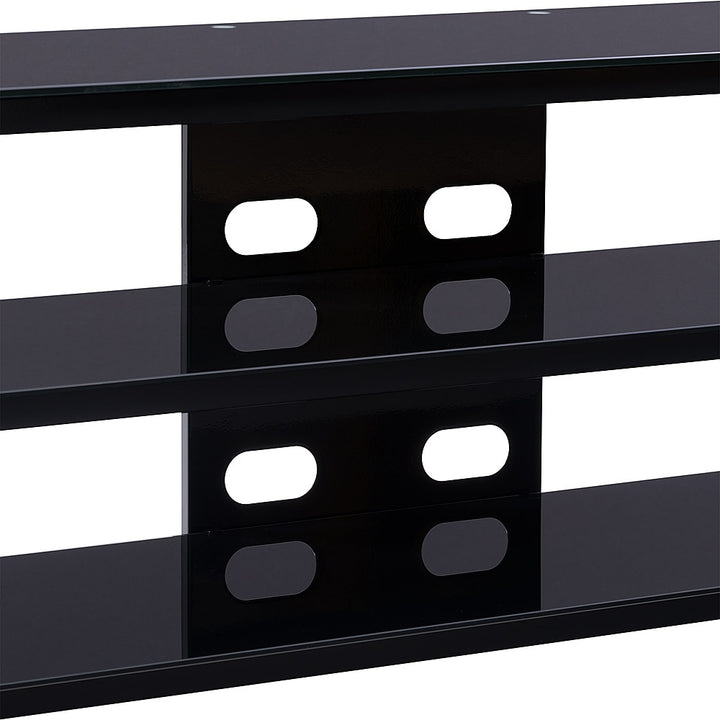 CorLiving - Black Gloss TV Bench with Open Shelves for TVs up to 85" - Black_6