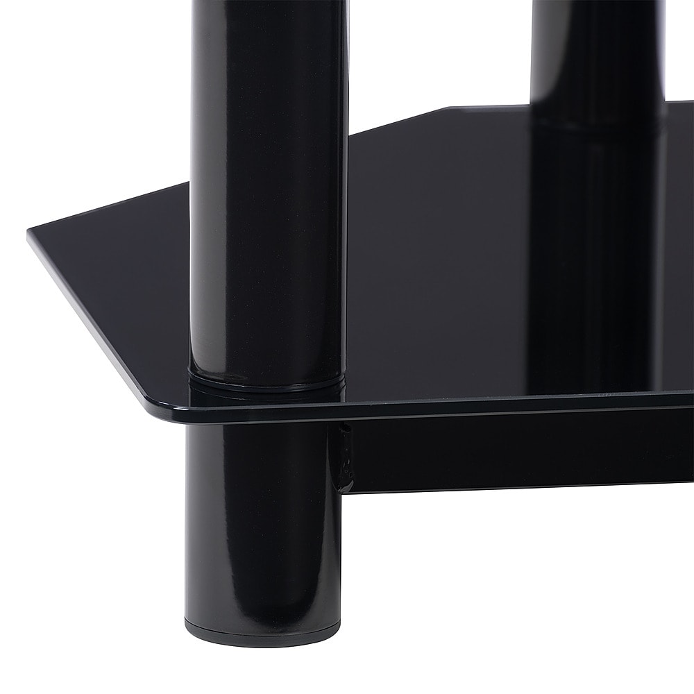 CorLiving - Black Gloss TV Bench with Open Shelves for TVs up to 85" - Black_3