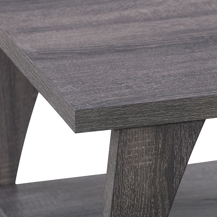 CorLiving - Hollywood Side Table with Lower Shelf - Dark Gray_5