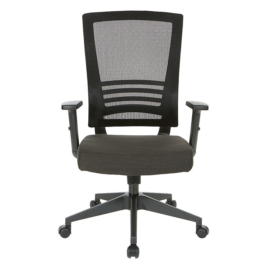 Office Star Products - Vertical Mesh Back Chair in Frame with Black Linen Fabric Seat - Black_0