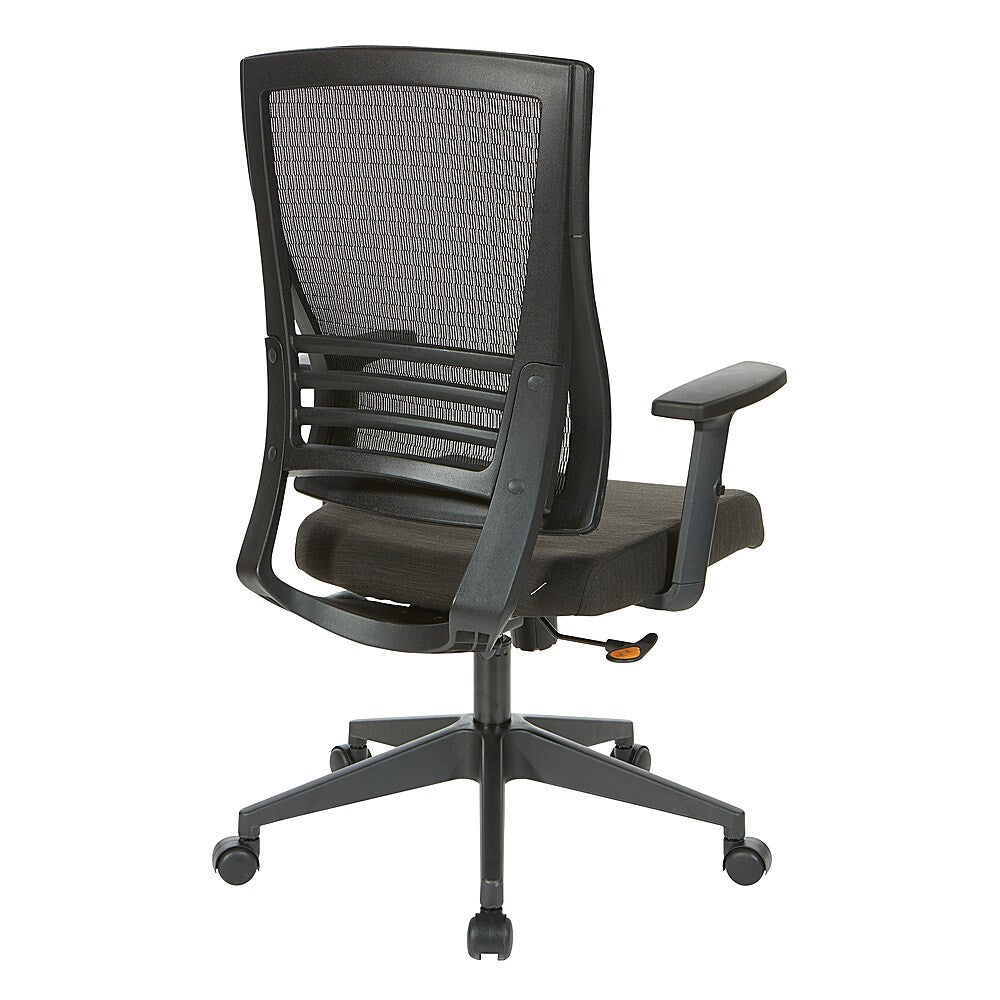 Office Star Products - Vertical Mesh Back Chair in Frame with Black Linen Fabric Seat - Black_3