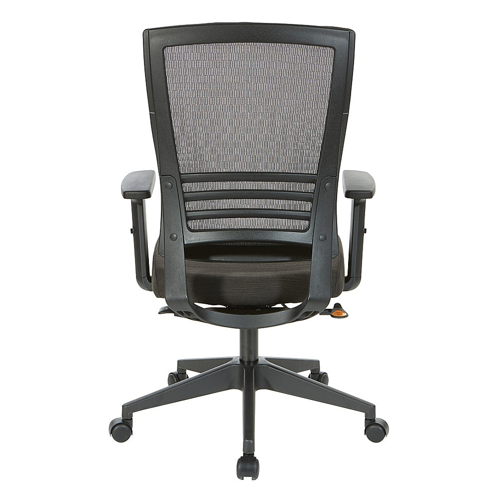 Office Star Products - Vertical Mesh Back Chair in Frame with Black Linen Fabric Seat - Black_4