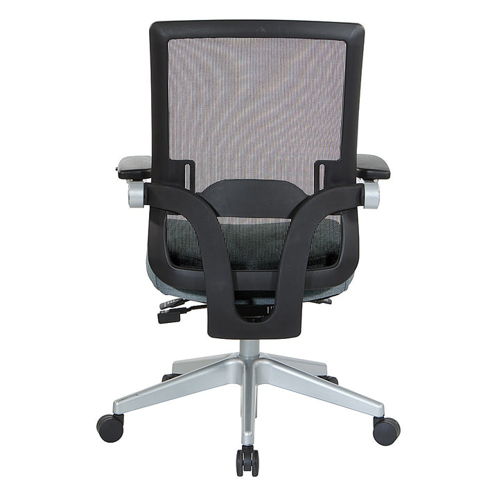 Office Star Products - Manager's Chair with Breathable Mesh Back and Fabric Seat with a Silver Base. - Blue_4