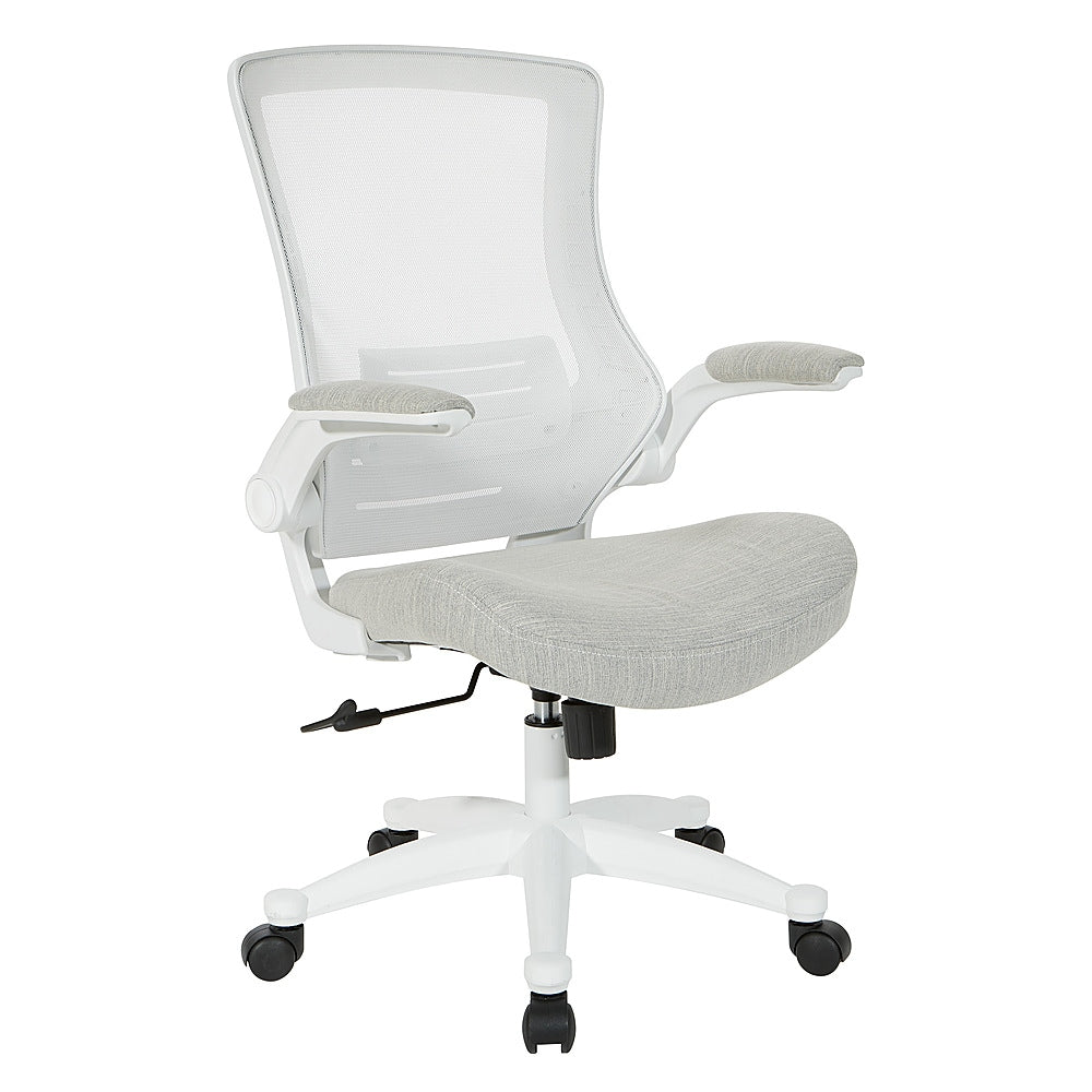 Office Star Products - White Screen Back Manager's Chair in Fabric - Linen Stone_1