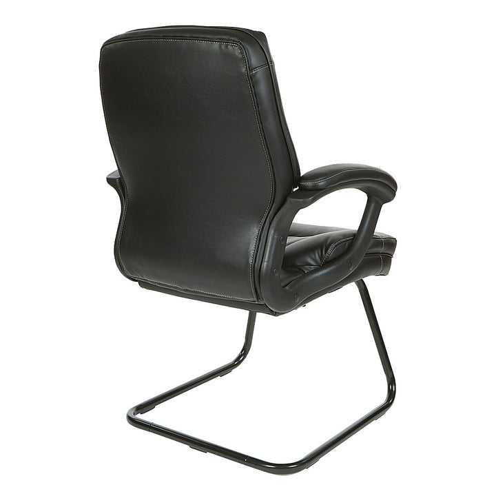 Office Star Products - Executive Faux Leather High Back Chair with Contrast Stitching - Black_4