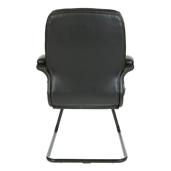 Office Star Products - Executive Faux Leather High Back Chair with Contrast Stitching - Black_3
