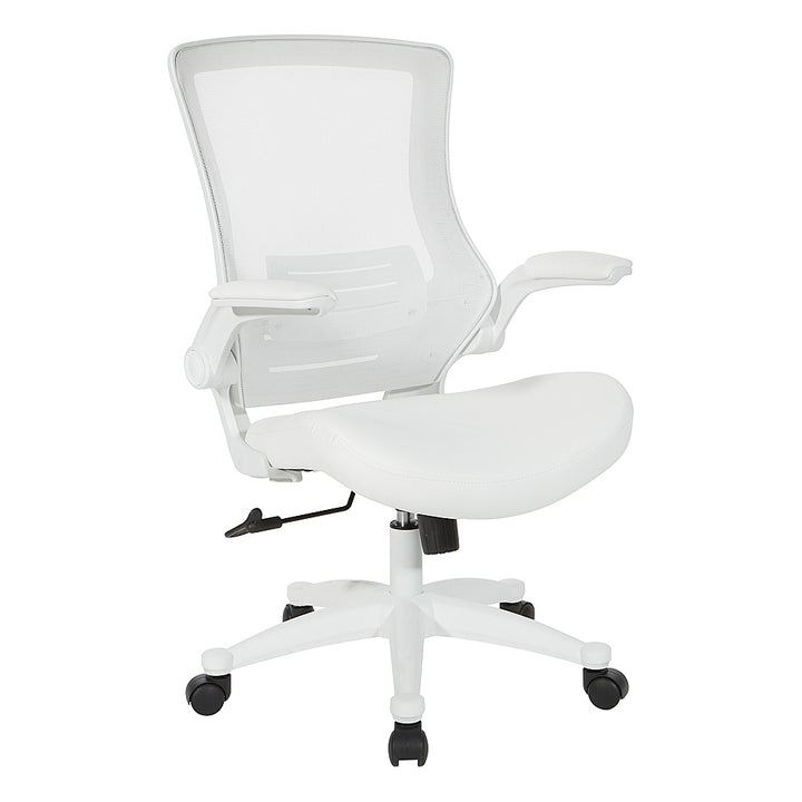 Office Star Products - Screen Back Manager's Chair in White Faux Leather - White_1