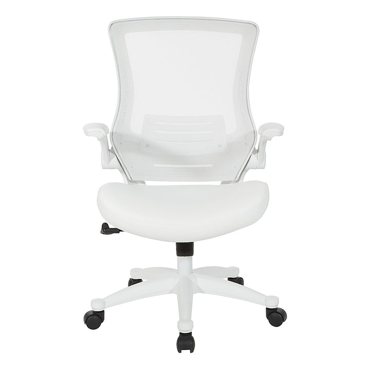 Office Star Products - Screen Back Manager's Chair in White Faux Leather - White_0