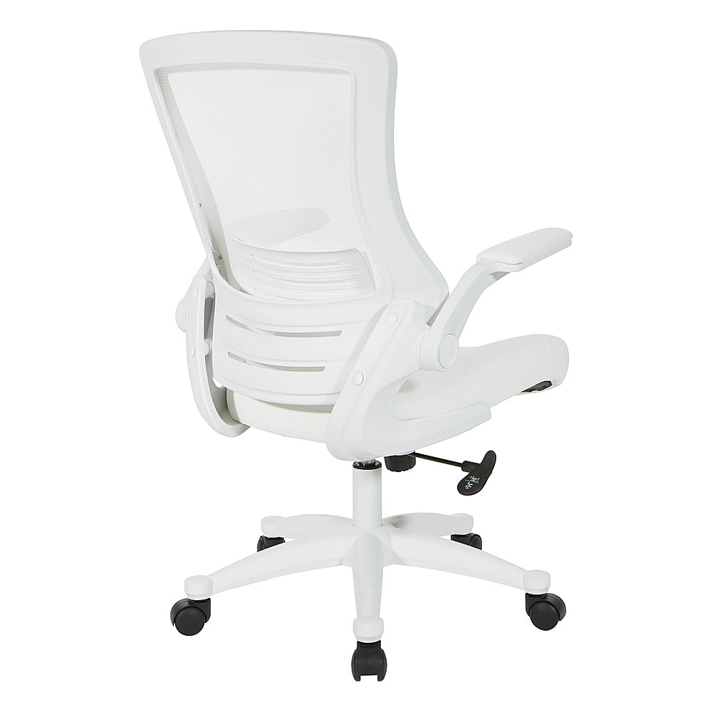 Office Star Products - Screen Back Manager's Chair in White Faux Leather - White_4
