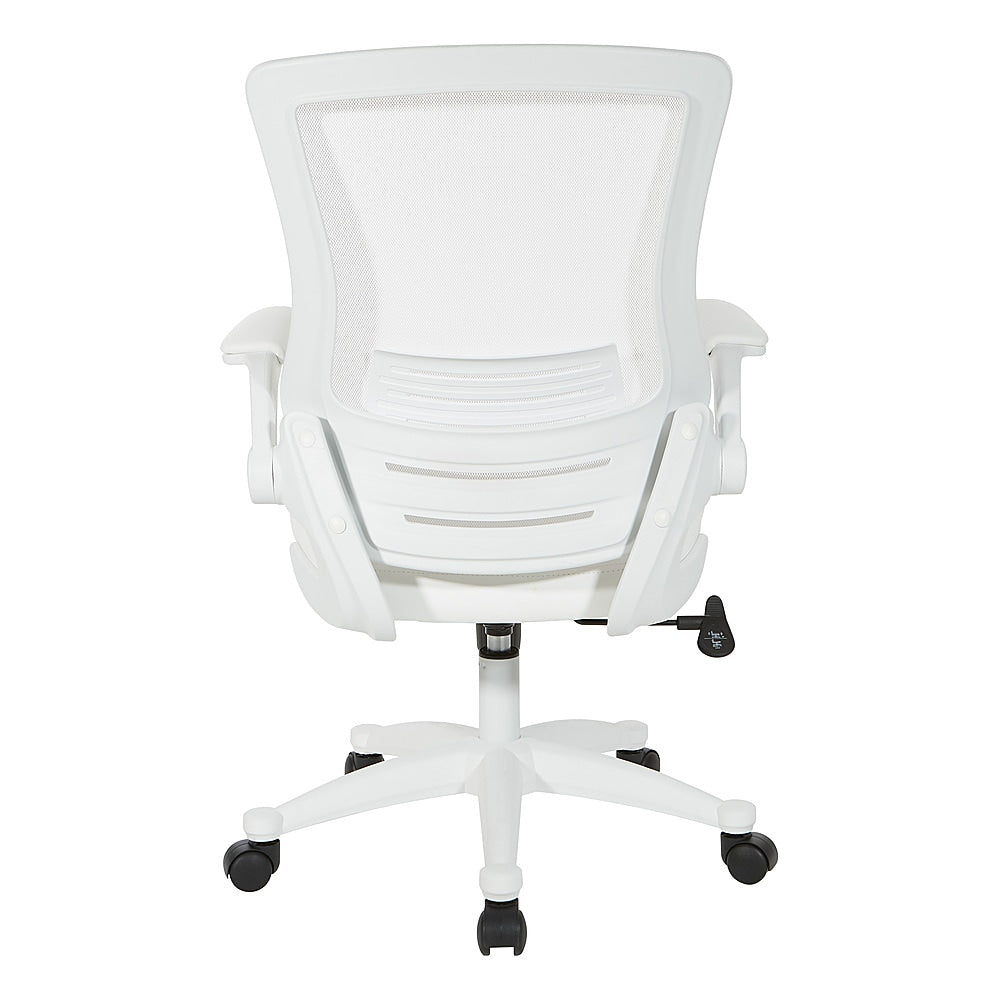 Office Star Products - Screen Back Manager's Chair in White Faux Leather - White_5