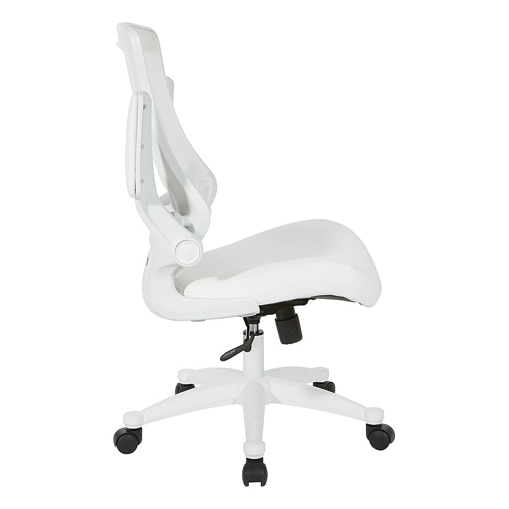 Office Star Products - Screen Back Manager's Chair in White Faux Leather - White_3