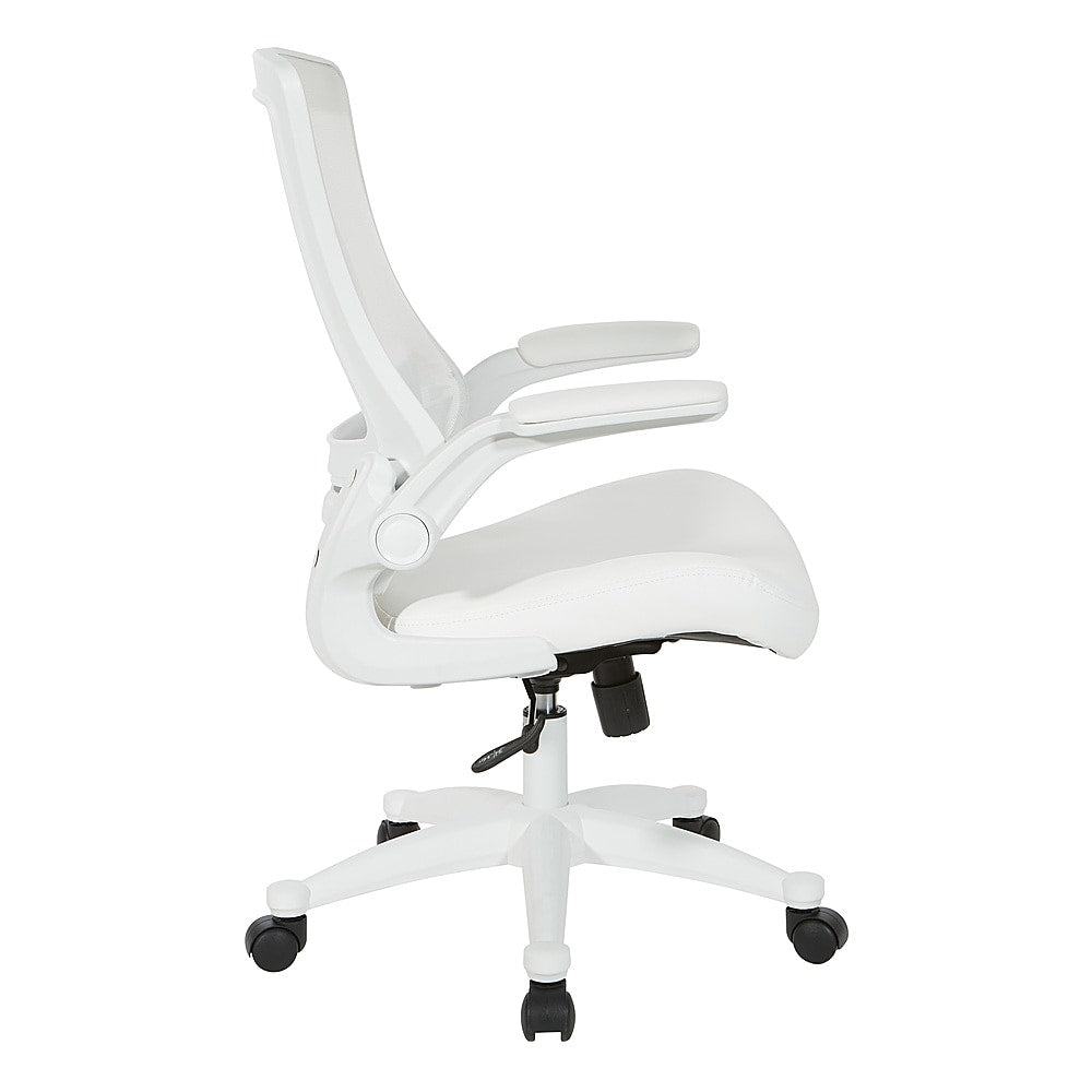 Office Star Products - Screen Back Manager's Chair in White Faux Leather - White_2