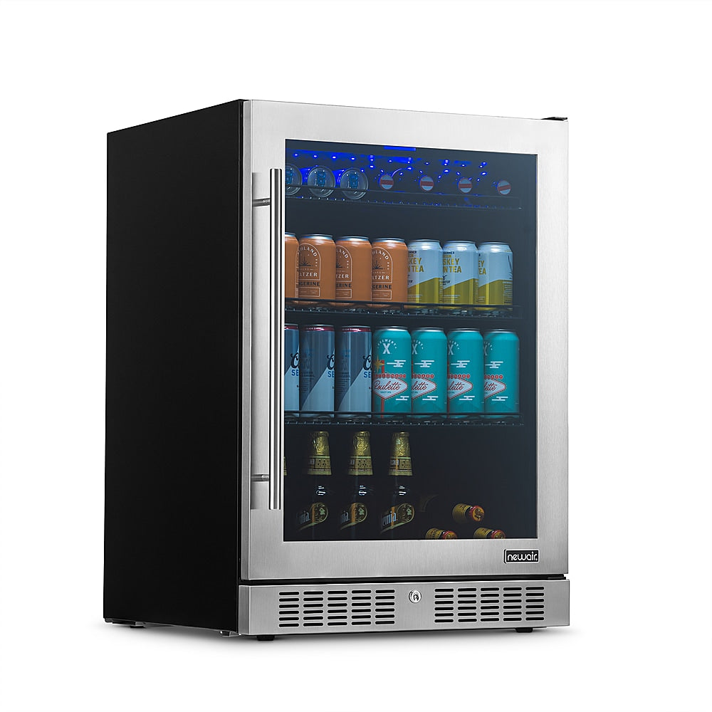 NewAir - 5.72 Cu. Ft. Built-in Mini Fridge with Color Changing LED Lights - Stainless steel_1