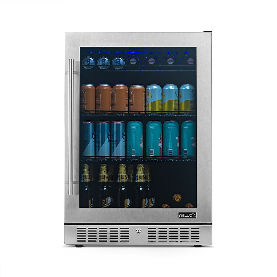 NewAir - 5.72 Cu. Ft. Built-in Mini Fridge with Color Changing LED Lights - Stainless steel_0