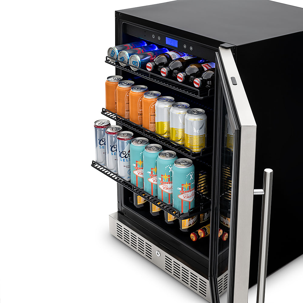 NewAir - 5.72 Cu. Ft. Built-in Mini Fridge with Color Changing LED Lights - Stainless steel_2