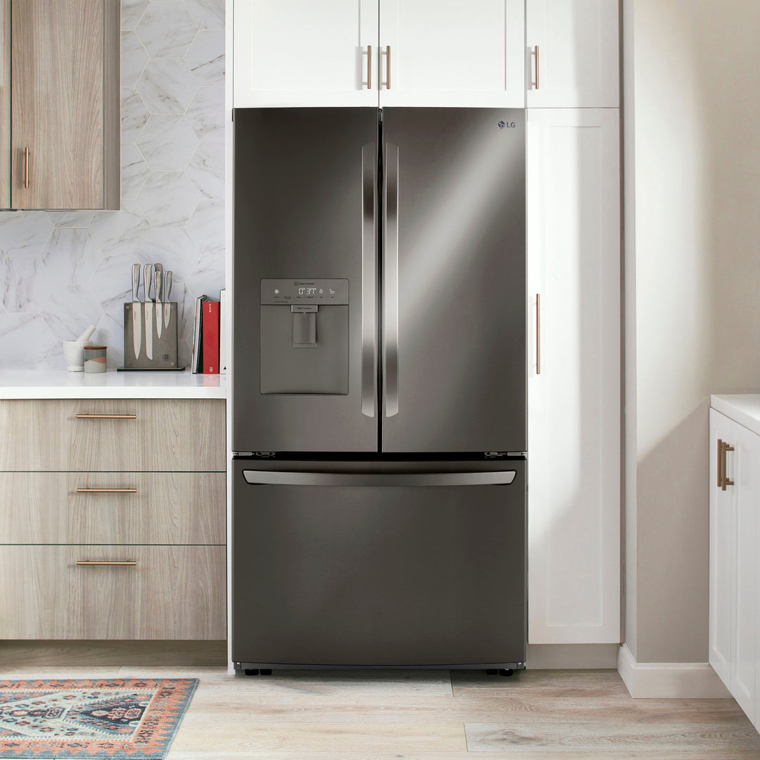 LG - 29 Cu. Ft. 3-Door French Door Smart Refrigerator with Ice Maker and External Water Dispenser - Black stainless steel_5
