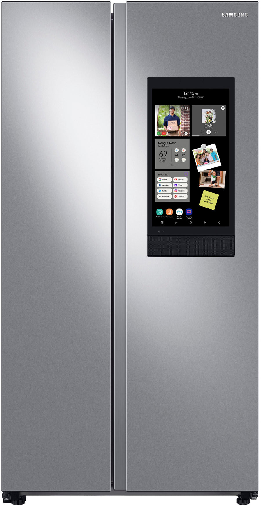 Samsung - 27.3 cu. ft. Side-by-Side Refrigerator with Family Hub™ - Stainless steel_0