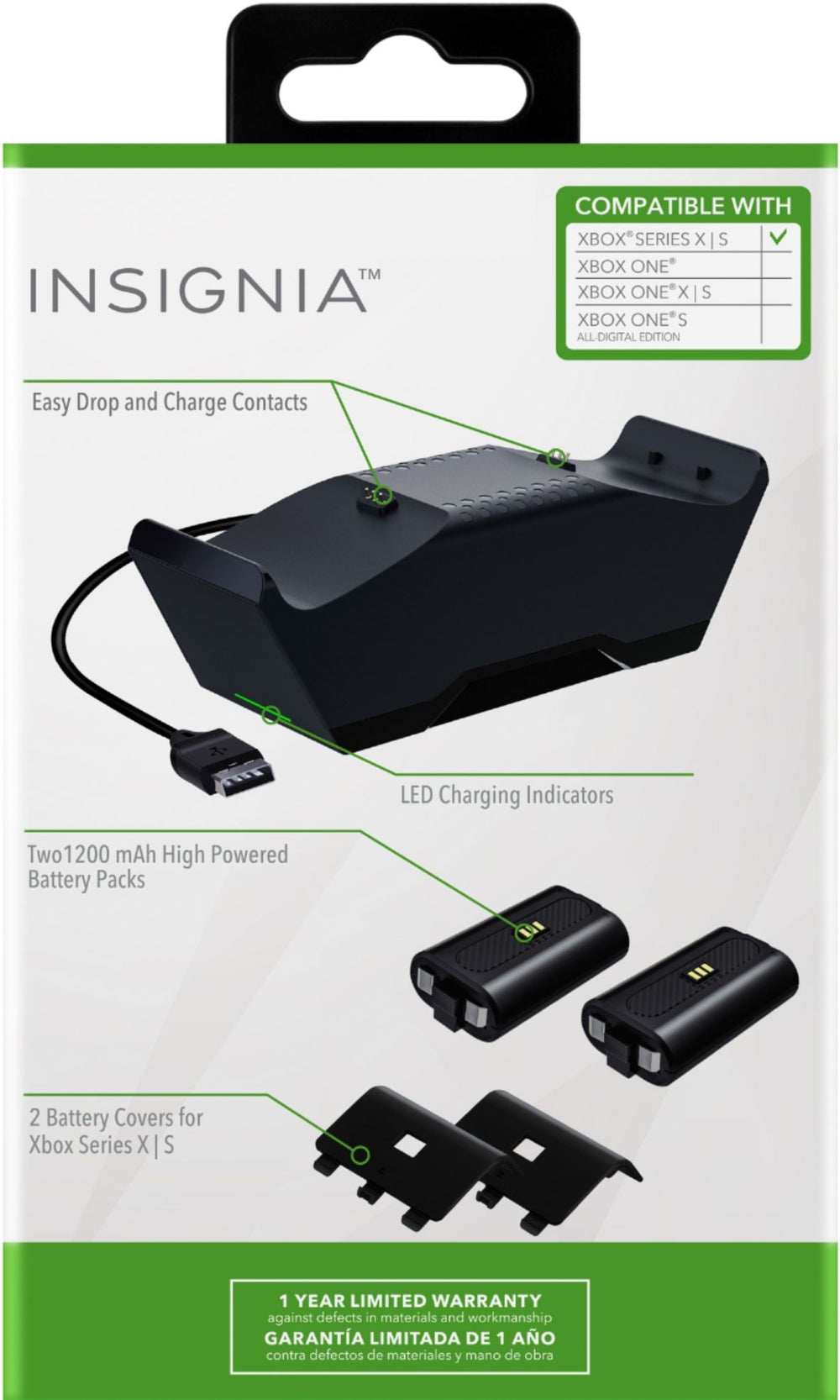 Insignia™ - Dual Controller Charging System for Xbox Series X|S - Black_1