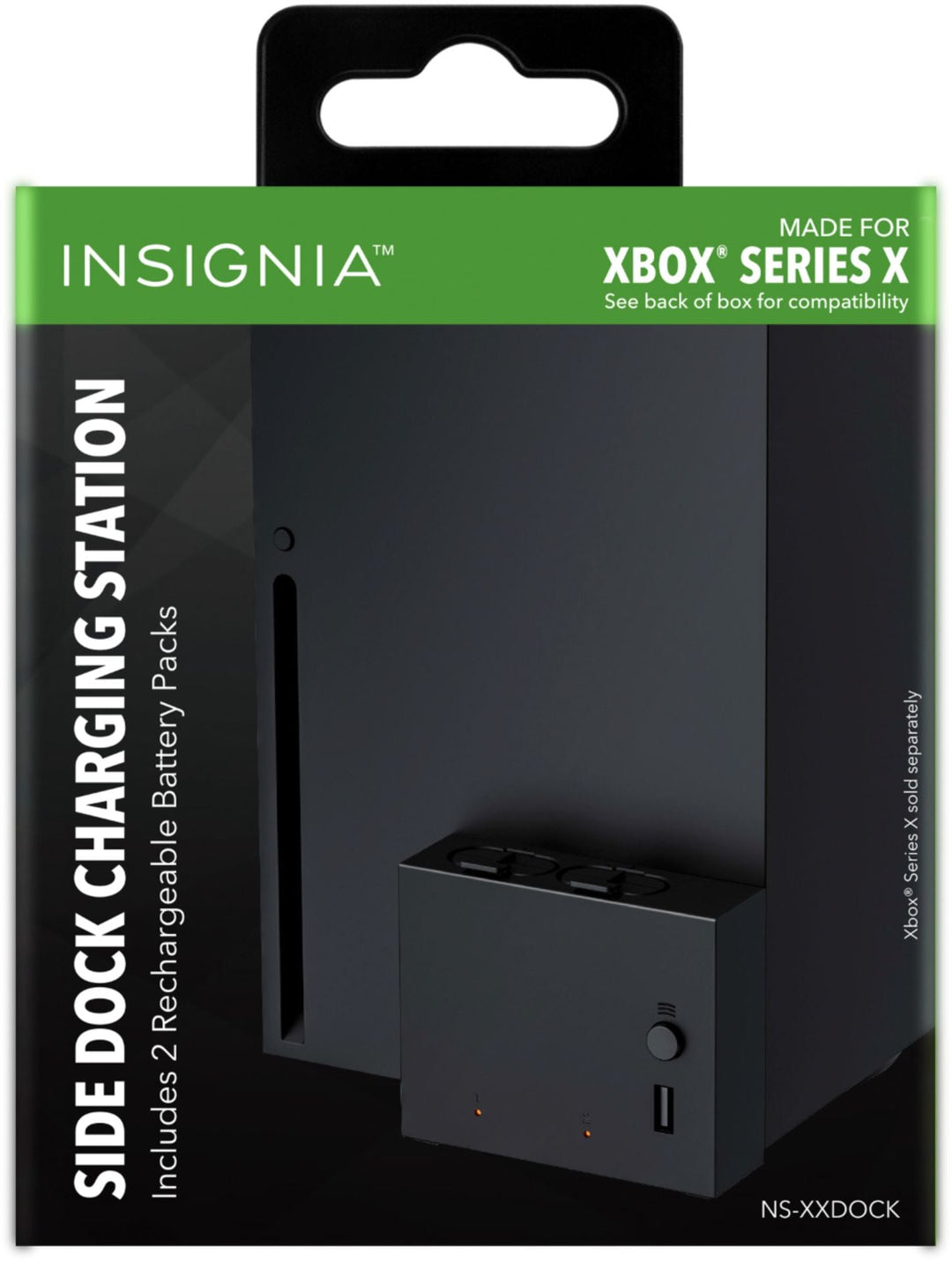 Insignia™ - Side Dock Dual Battery Charger for Xbox Series X - Black_3