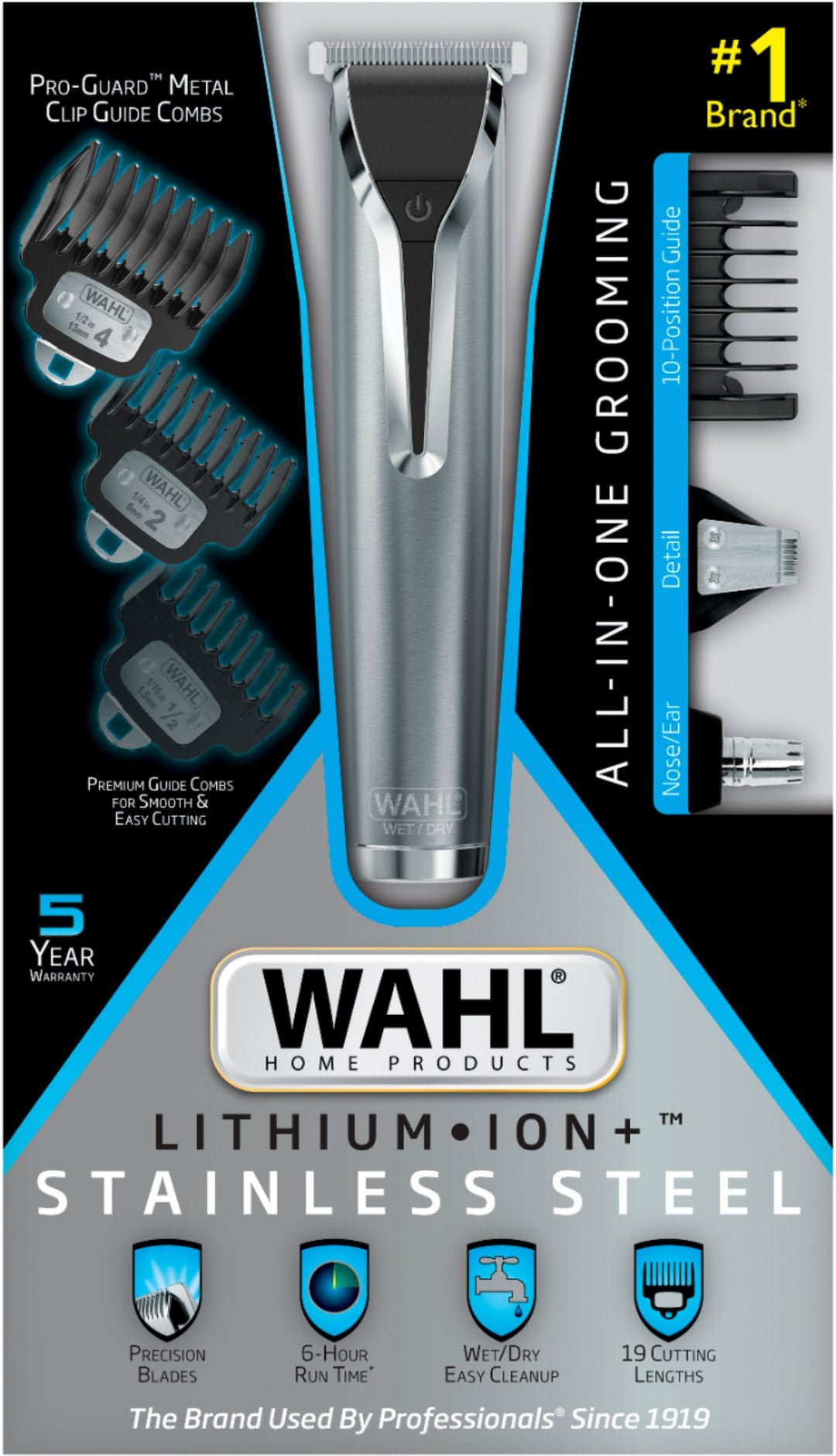 Wahl - Stainless Steel LI Trimmer - 09898 - Silver - Stainless Steel_2