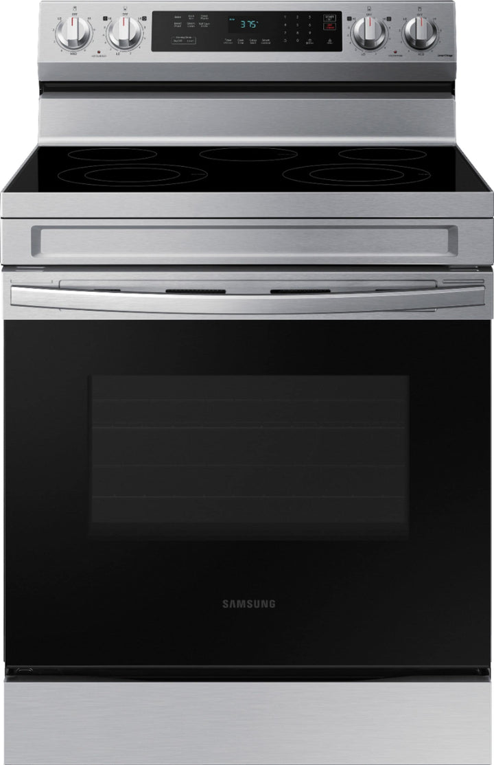 Samsung - 6.3 cu. ft. Freestanding Electric Range with Rapid Boil™, WiFi & Self Clean - Stainless steel_0