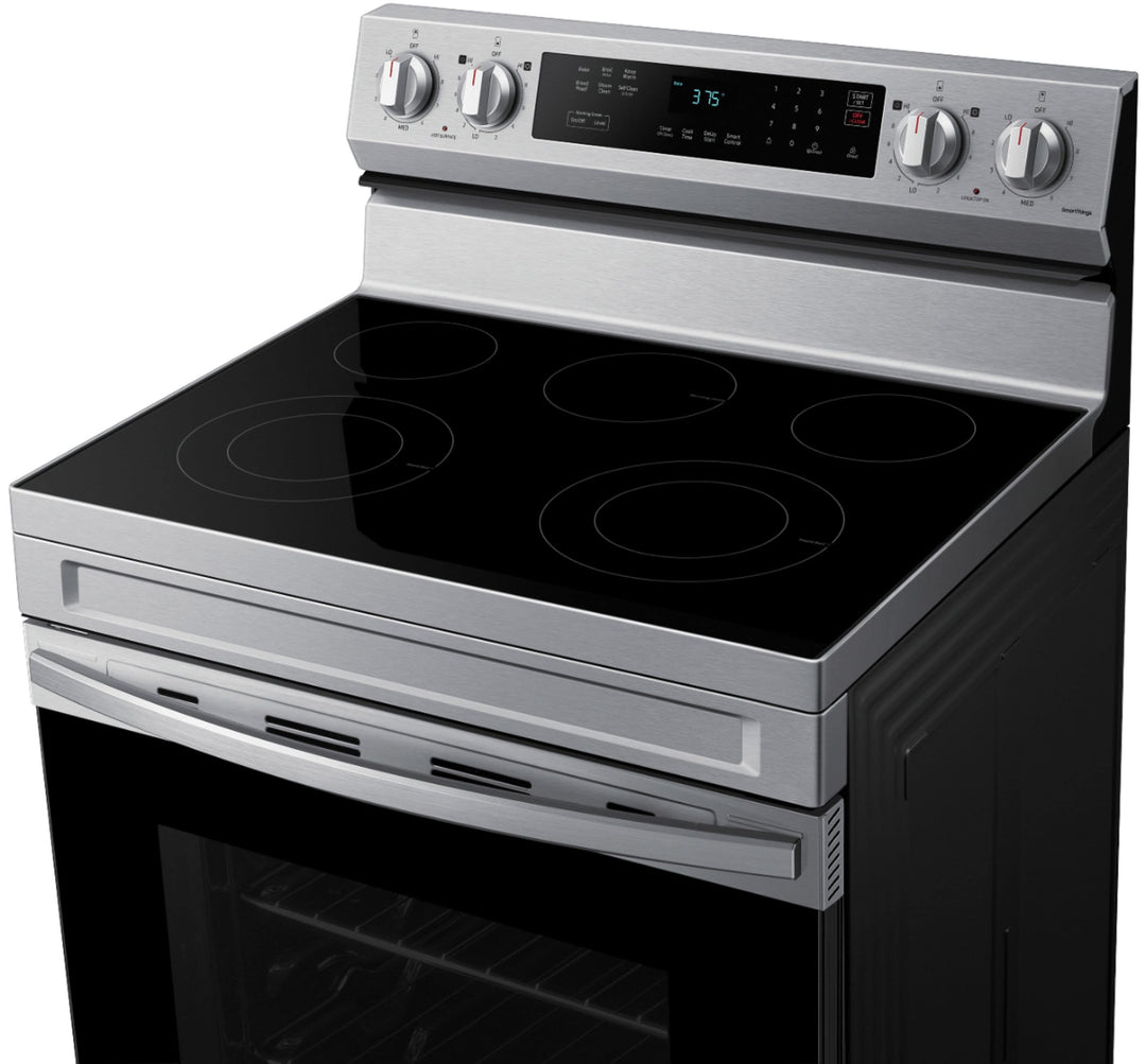 Samsung - 6.3 cu. ft. Freestanding Electric Range with Rapid Boil™, WiFi & Self Clean - Stainless steel_4