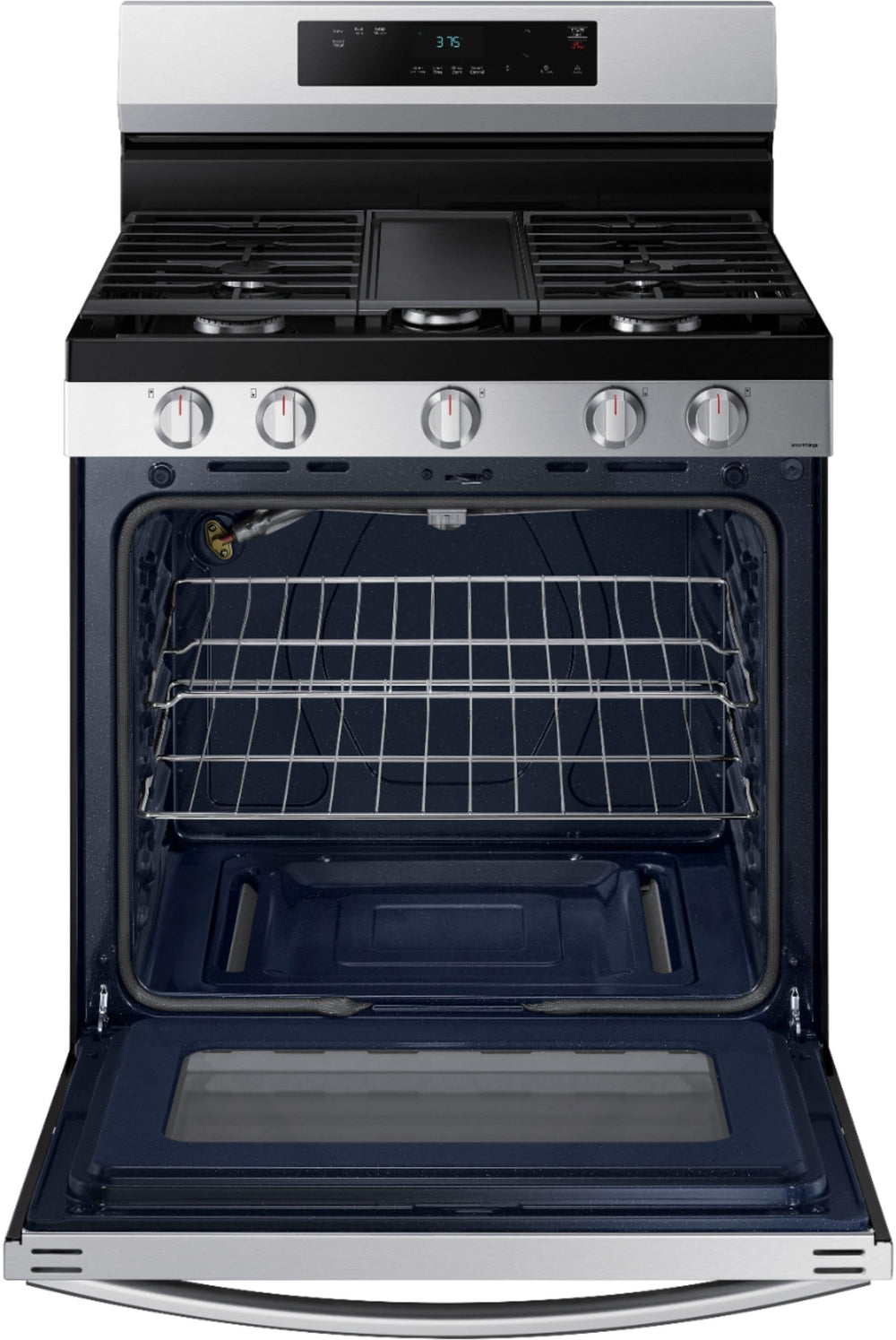Samsung - 6.0 cu. ft. Freestanding Gas Range with WiFi and Integrated Griddle - Stainless steel_1