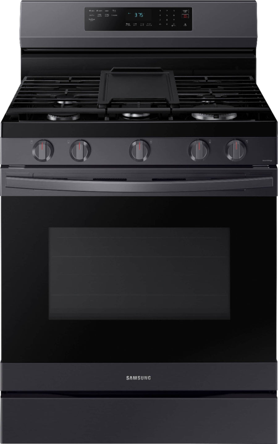 Samsung - 6.0 cu. ft. Freestanding Gas Range with WiFi, No-Preheat Air Fry & Convection - Black stainless steel_0