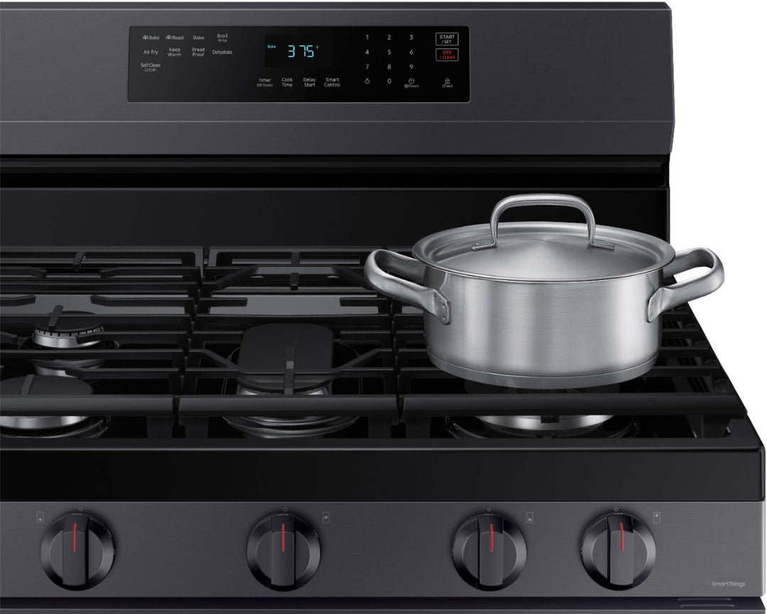 Samsung - 6.0 cu. ft. Freestanding Gas Range with WiFi, No-Preheat Air Fry & Convection - Black stainless steel_8