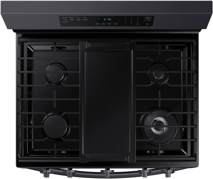 Samsung - 6.0 cu. ft. Freestanding Gas Range with WiFi, No-Preheat Air Fry & Convection - Black stainless steel_6