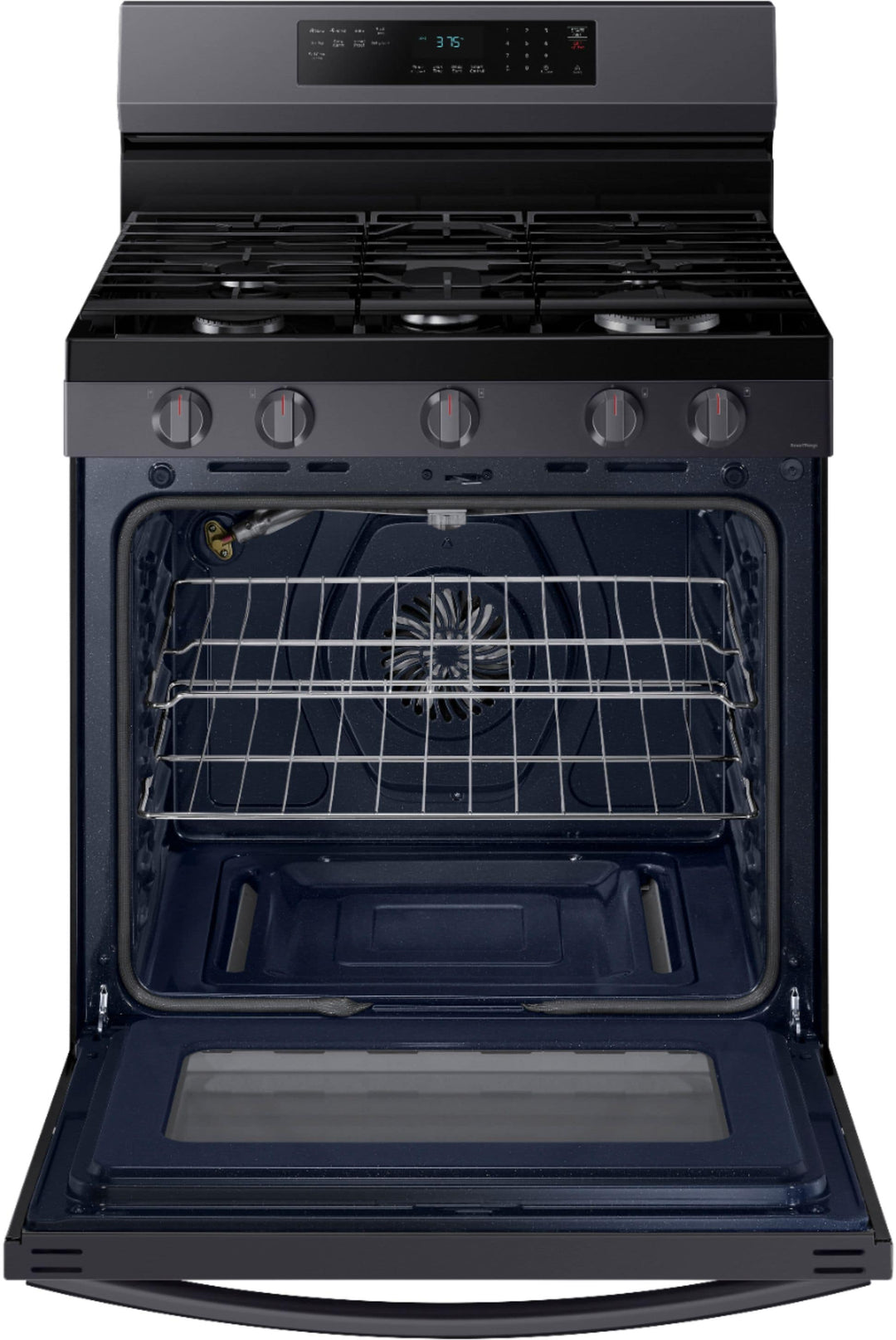 Samsung - 6.0 cu. ft. Freestanding Gas Range with WiFi, No-Preheat Air Fry & Convection - Black stainless steel_2