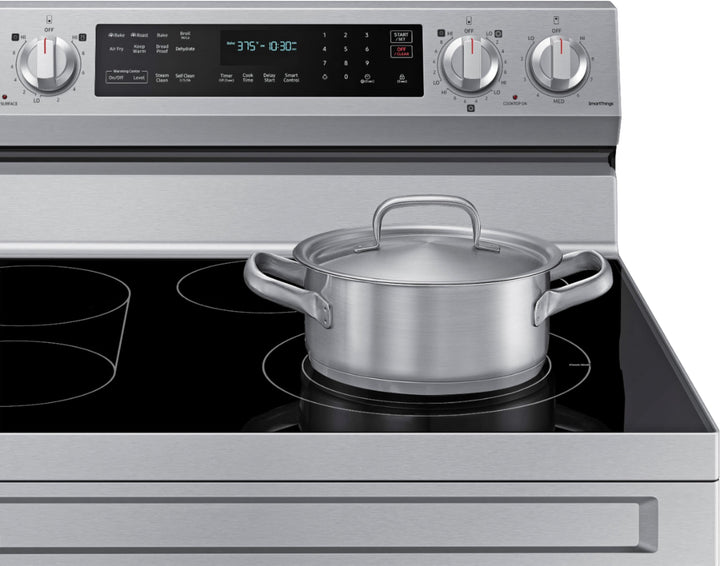 Samsung - 6.3 cu. ft. Freestanding Electric Convection+ Range with WiFi, No-Preheat Air Fry and Griddle - Stainless steel_9