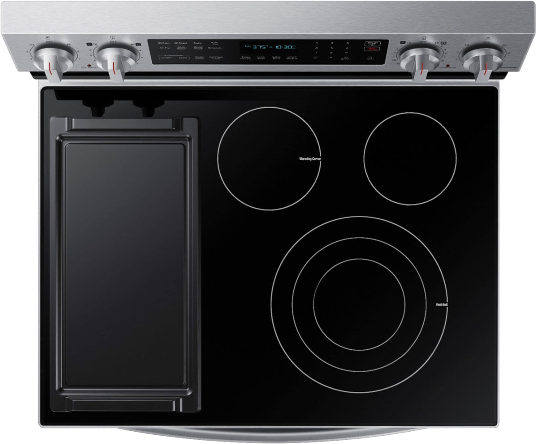 Samsung - 6.3 cu. ft. Freestanding Electric Convection+ Range with WiFi, No-Preheat Air Fry and Griddle - Stainless steel_7
