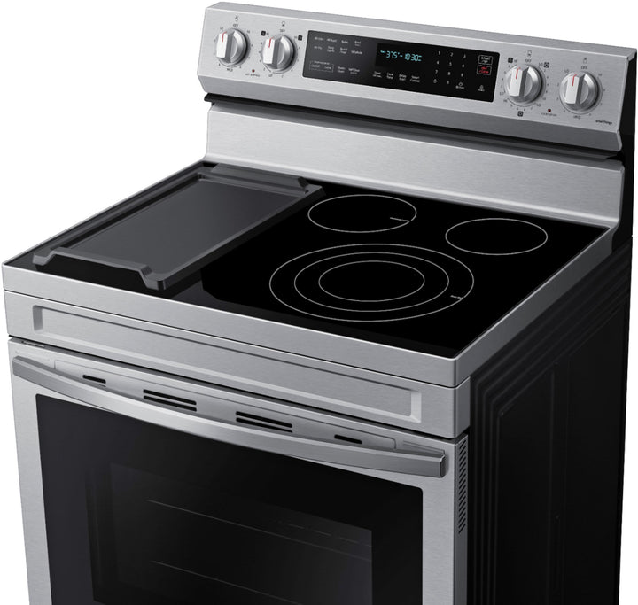 Samsung - 6.3 cu. ft. Freestanding Electric Convection+ Range with WiFi, No-Preheat Air Fry and Griddle - Stainless steel_6