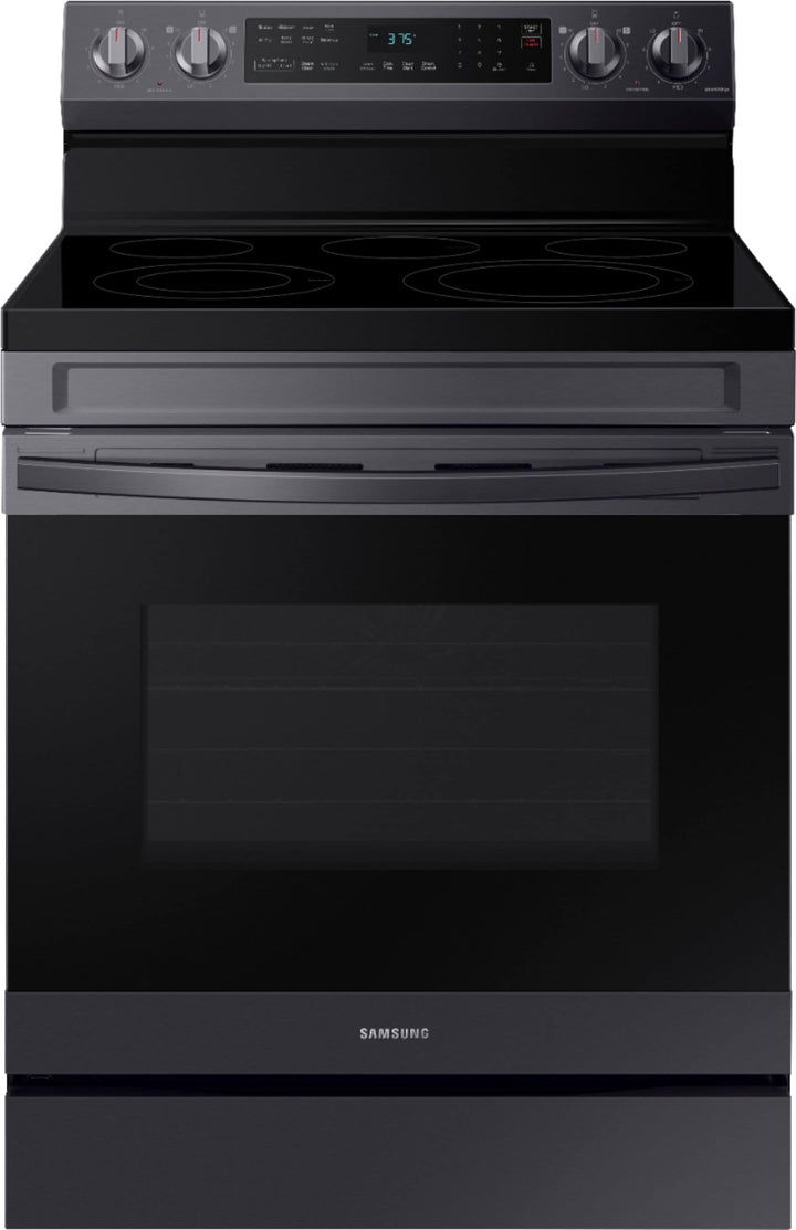 Samsung - 6.3 cu. ft. Freestanding Electric Range with WiFi, No-Preheat Air Fry & Convection - Black stainless steel_0