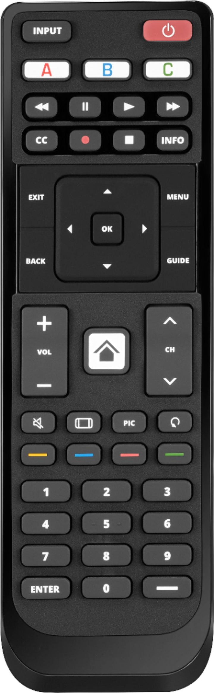 Insignia™ - Replacement Remote for Vizio TVs - Black_0
