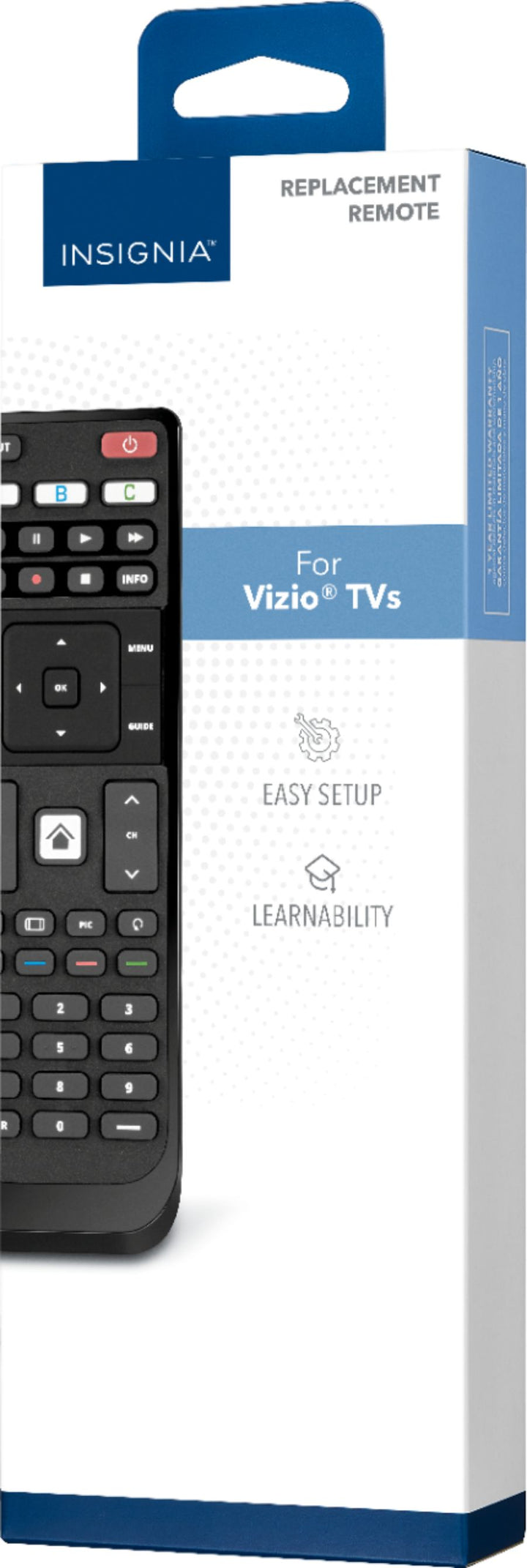 Insignia™ - Replacement Remote for Vizio TVs - Black_1