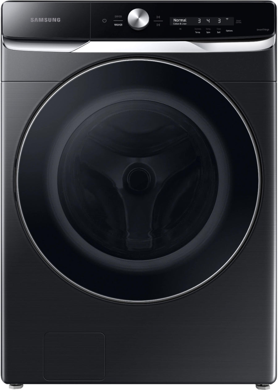 Samsung - 5.0 Cu.Ft. High-Efficiency Stackable Smart Front Load Washer with Steam and OptiWash - Brushed black_0
