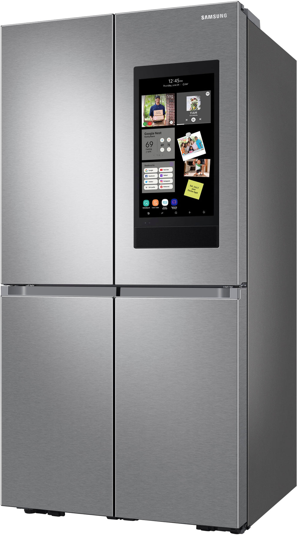 Samsung - 29 cu. ft. Smart 4-Door Flex™ refrigerator with Family Hub™ and Beverage Center - Stainless steel_1