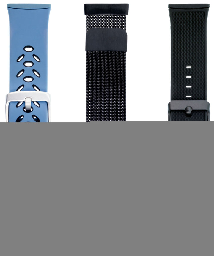 WITHit - Band Kit for Fitbit Versa 3 and Fitbit Sense (3-Pack) - Black Mesh/Bluestone Sport & Black Woven Silicone_5