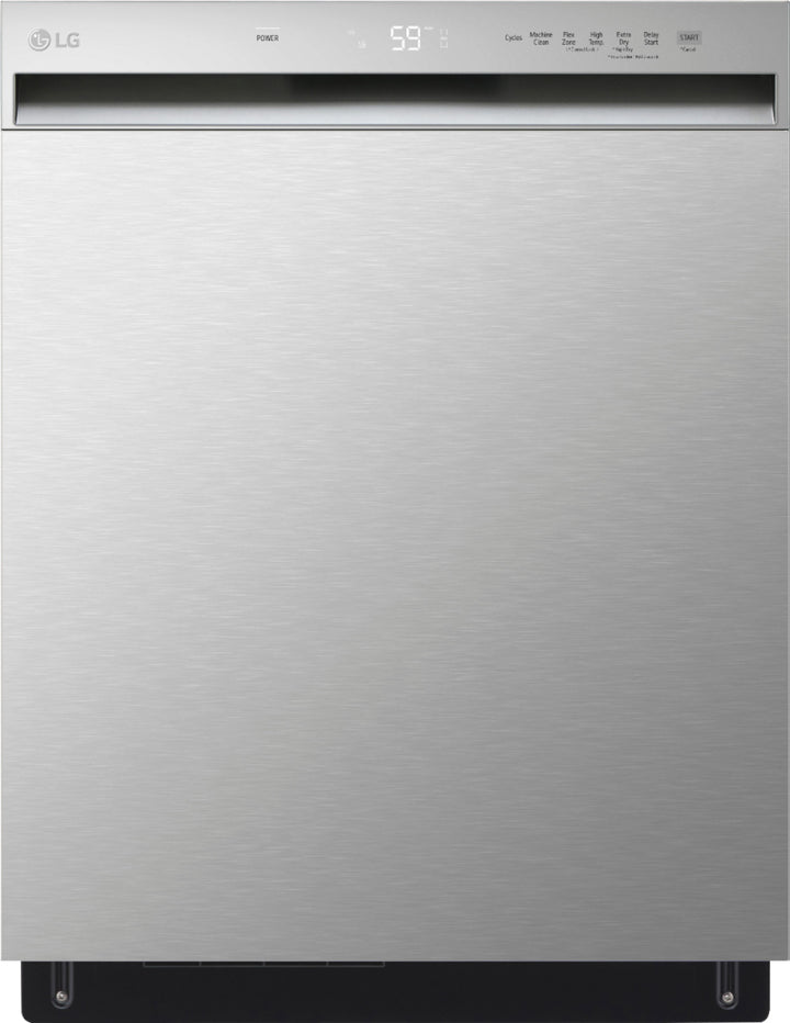 LG - 24" Front-Control Built-In Dishwasher with Stainless Steel Tub, QuadWash, 50 dBa - Stainless steel_0