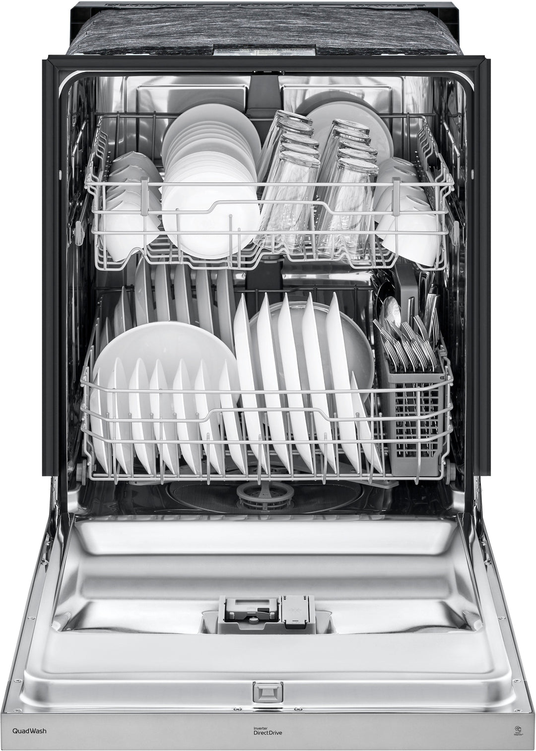 LG - 24" Front-Control Built-In Dishwasher with Stainless Steel Tub, QuadWash, 50 dBa - Stainless steel_9