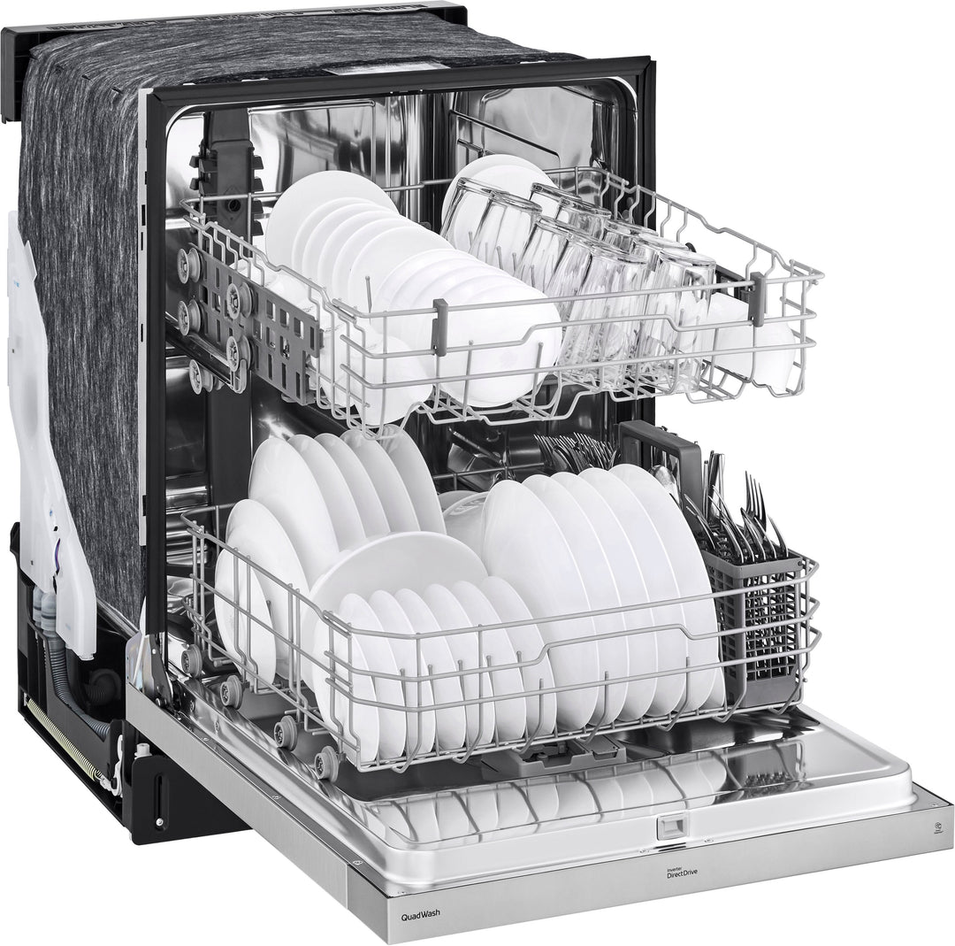 LG - 24" Front-Control Built-In Dishwasher with Stainless Steel Tub, QuadWash, 50 dBa - Stainless steel_7