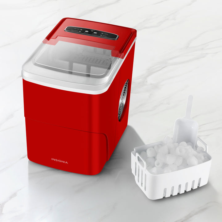 Insignia™ - 26 Lb. Portable Icemaker with Auto Shut-Off - Red_3