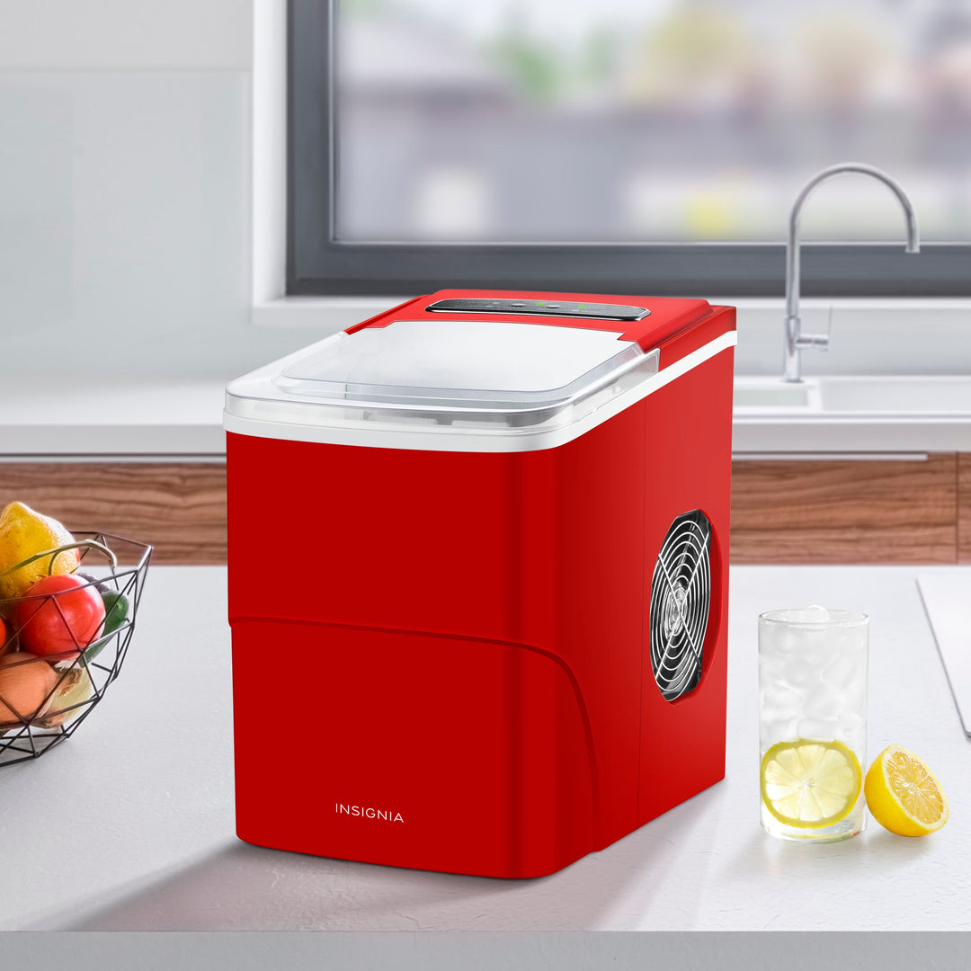 Insignia™ - 26 Lb. Portable Icemaker with Auto Shut-Off - Red_2