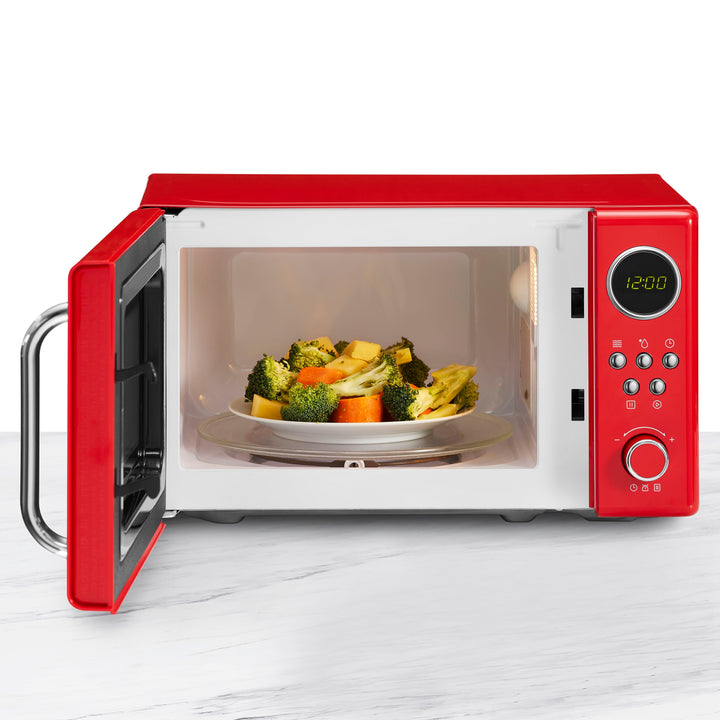 Insignia™ - 0.7 Cu. Ft. Retro Compact Microwave - Red_2
