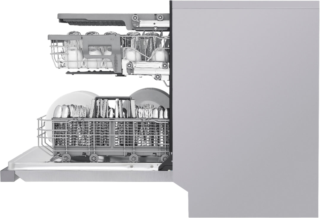 LG - 24" Front Control Smart Built-In Stainless Steel Tub Dishwasher with 3rd Rack, Quadwash, and 48dba - Stainless steel_7